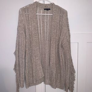 American Eagle Tan Crocheted Cardigan